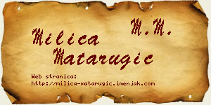 Milica Matarugić vizit kartica
